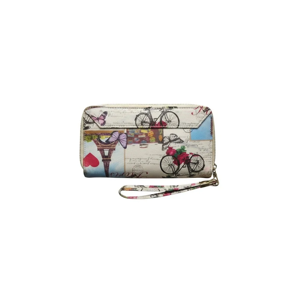 Unbranded Paris Wristlet Wallet Womens Small Multicolor New Eiffel Tower Print
